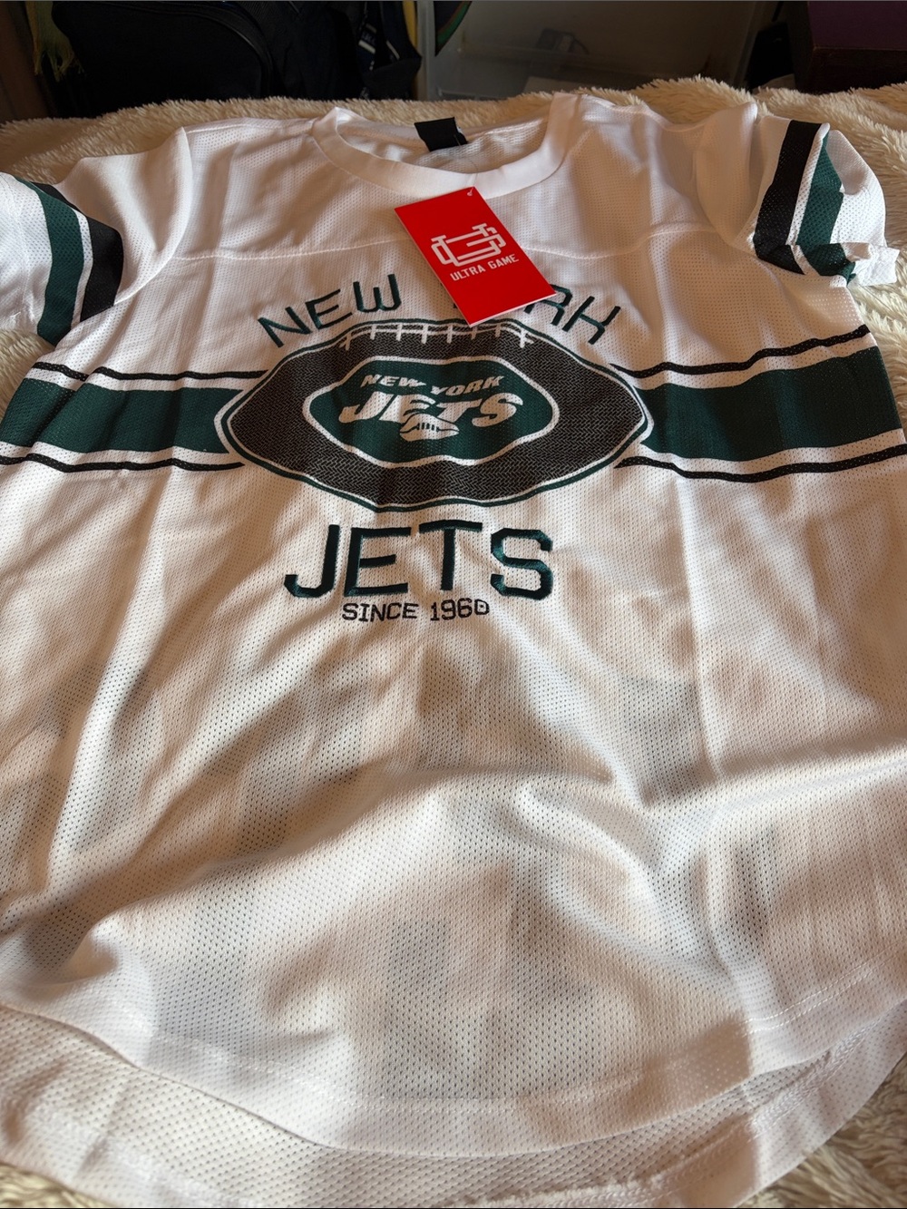NFL New York Jets White and Green Men’s Team Jersey